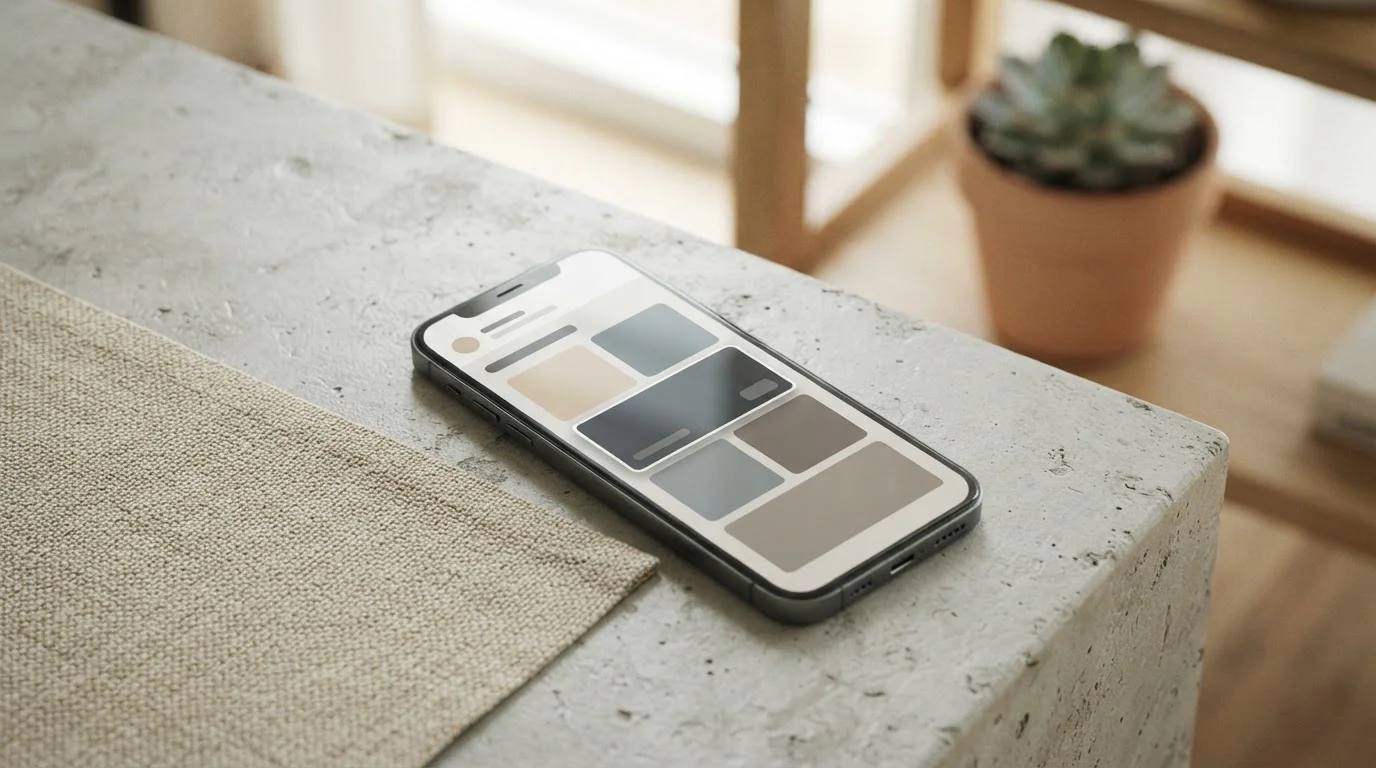 Smartphone zeigt digitale Prepaid-Zahlungsoberfläche auf neutralem Hintergrund