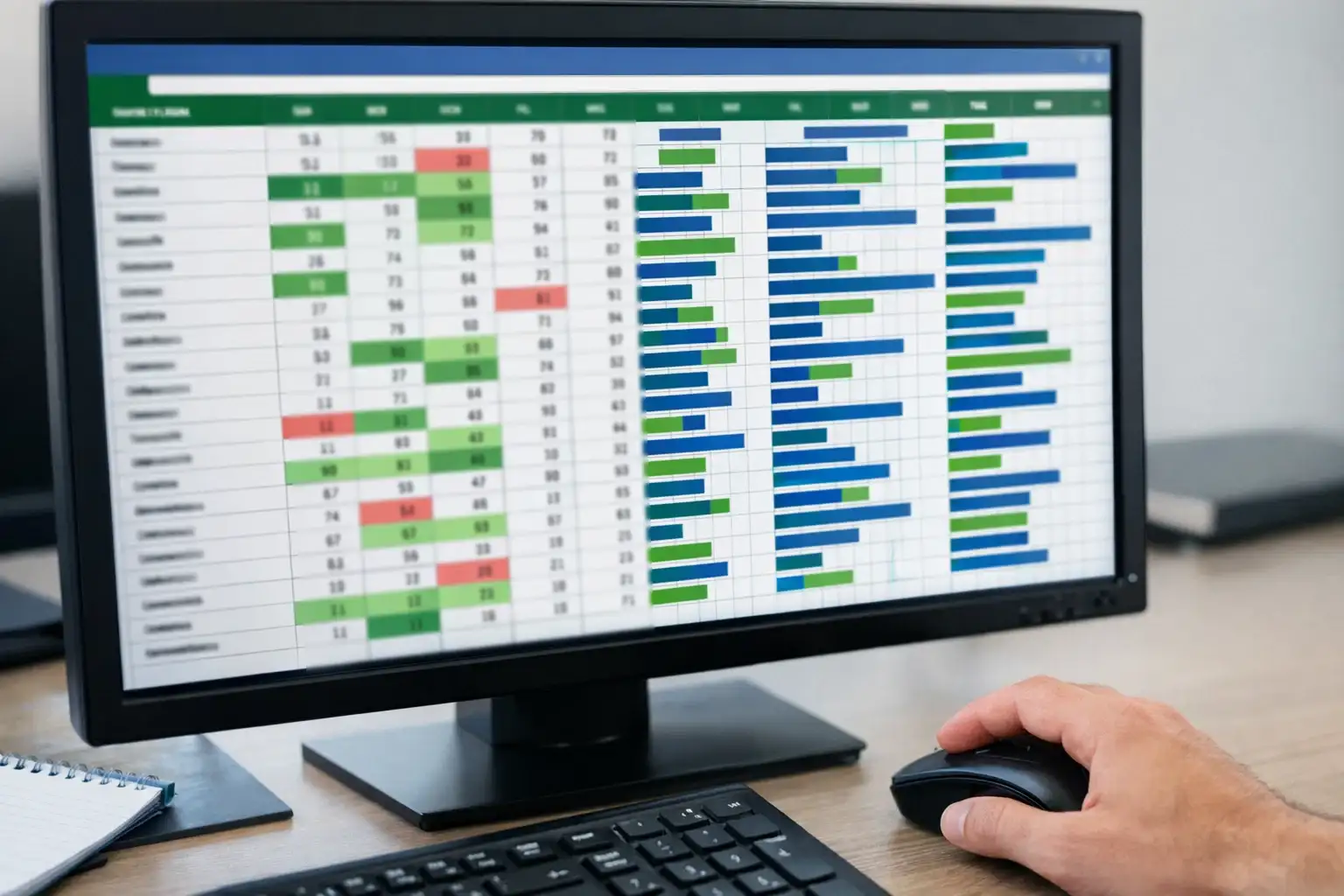 Tabellenkalkulation mit Fussballstatistiken und Formeln