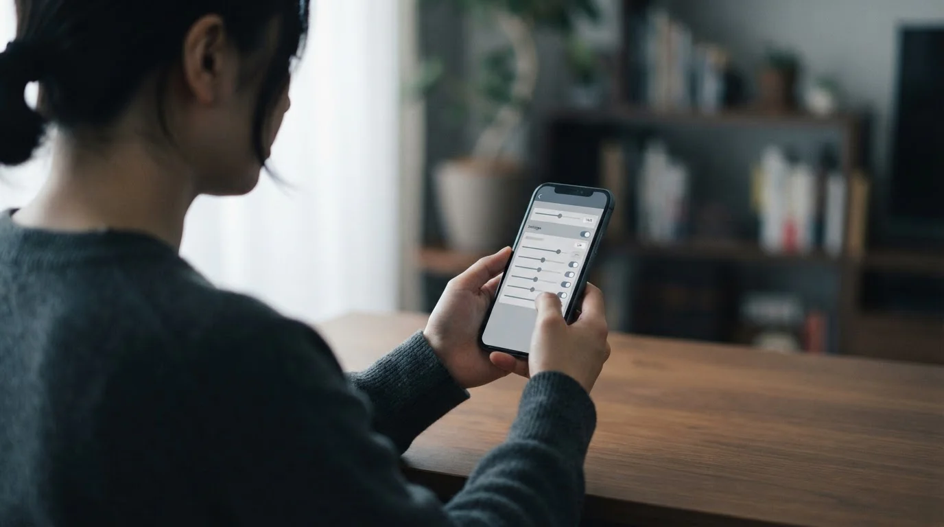 Person stellt Einzahlungslimit auf Smartphone-App ein