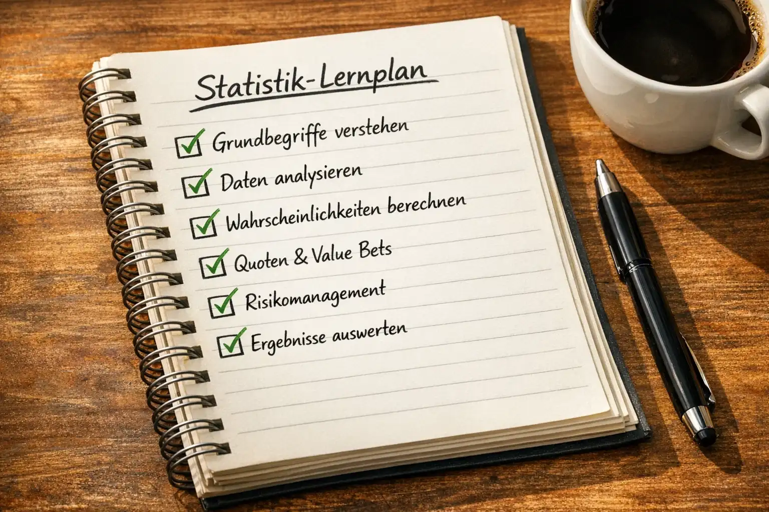 Checkliste mit statistischen Konzepten für Wettanalyse