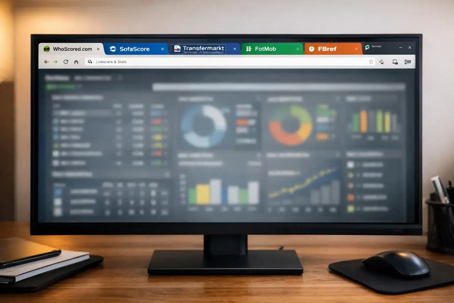 Mehrere Browser-Tabs mit verschiedenen Statistik-Websites