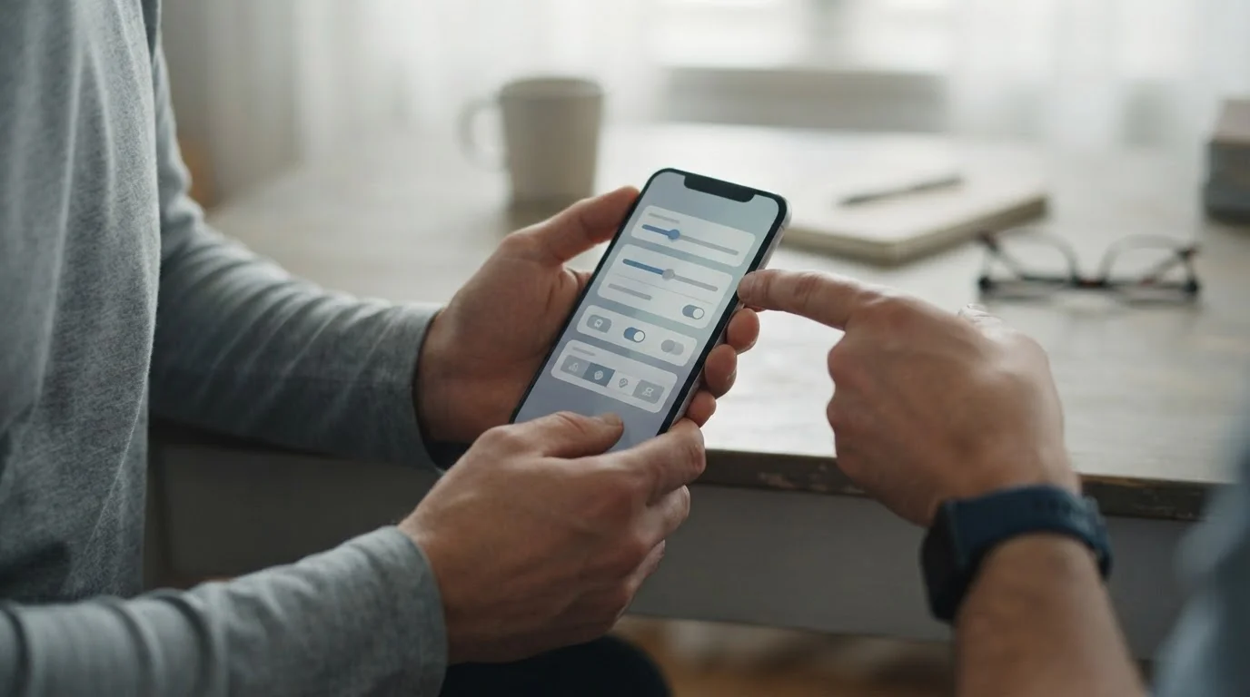 Hände setzen Einzahlungslimits auf Smartphone-App