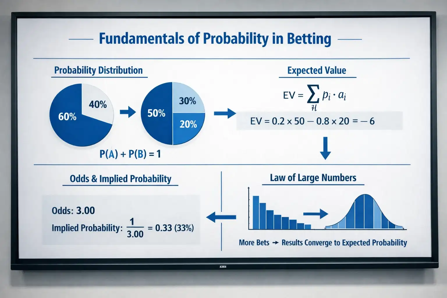 Zusammenfassung der Wahrscheinlichkeitskonzepte als Infografik