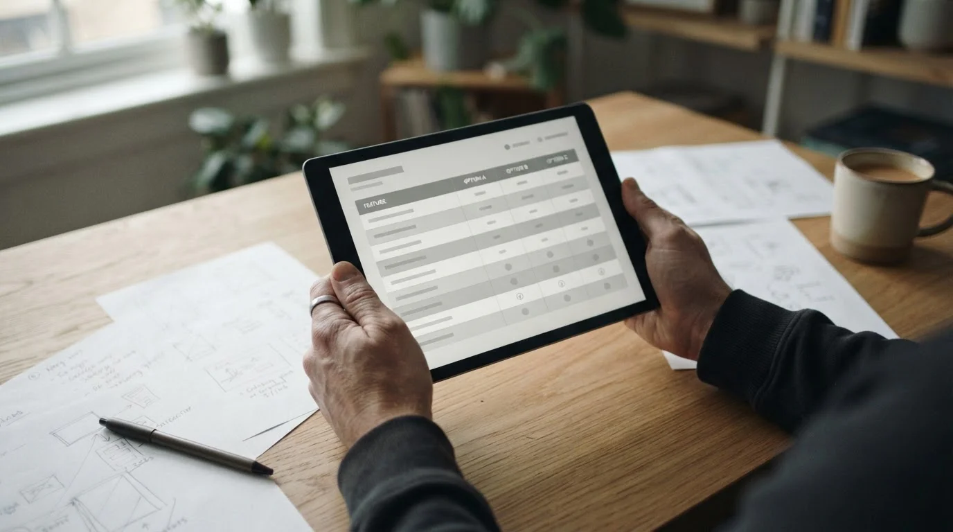 Vergleich von Wettanbietern auf Tablet-Bildschirm