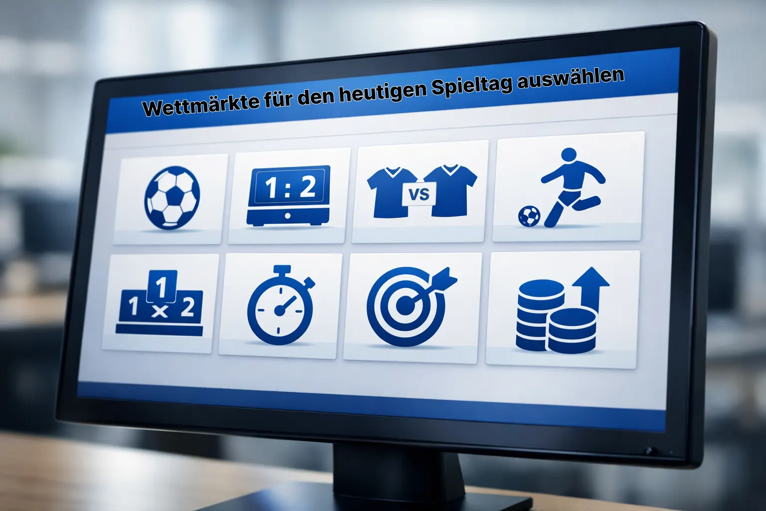 Nahaufnahme eines Bildschirms mit verschiedenen Fussball-Wettmärkten